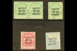 ORANGE RIVER COLONY 1900-02 No Stop Varieties ½d In Pair With Normal, 1d And 2½d Mint, ½d Fine Used, SG 133b/135a. (5 St - Sin Clasificación