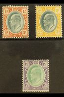 TRANSVAAL 1903 Ed VII Set 1s To £1, Wmk Crown CA, SG 256/8, Very Fine Mint. (3 Stamps) For More Images, Please Visit Htt - Sin Clasificación