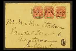 TRANSVAAL 1901 (March 5th) Cover To Amsterdam, Holland Bearing Three 1d Rose - Red & Green "Wagon With Pole", Two Being  - Unclassified