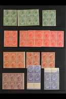 1913 GEO V "HEADS" BLOCKS COLLECTION Fine Mint Range Of Blocks, With Vals To 4d Including Tete-beche Pairs, Note ½d, 1d, - Zonder Classificatie