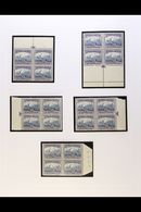 1933-48 2d Blue & Violet, ALL FOUR ARROW BLOCKS OF 4 (from Top, Bottom, Left & Right Margins) Plus Sheet Number Block Of - Unclassified