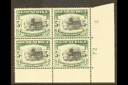 1947-54 5s Black & Deep Yellow-green, CYLINDER BLOCK "72 8" Of Four, SG 122b, Never Hinged Mint. For More Images, Please - Unclassified