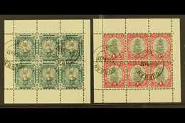 BOOKLET PANES 1937 ½d & 1d  Blank Margins COMPLETE PANES OF SIX, SG 75ca, 56f, Very Fine Used And Scarce Thus (2 Panes). - Non Classés