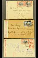 1941 OPENED BY CENSOR Three Envelopes To USA, Bearing KGVI Frankings, From Que Que, Bulawayo, And Salisbury, Each With R - Rodesia Del Sur (...-1964)