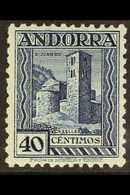 ANDORRA 1935-42 40c Deep Blue Perf 11½, SG 21B (Edifil 37), Never Hinged Mint. Very Scarce, Cat €1300. For More Images,  - Other & Unclassified