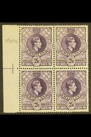1938-54 2s6d Violet, Perf.13½x14, BLOCK OF 4 With Guide Line In Margin At Left, SG 36a, Never Hinged Mint. For More Imag - Swaziland (...-1967)