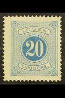 POSTAGE DUE 1874 20o Blue Clear Colour, Facit Lg6a, Superb Mint (seems To Be Never Hinged With A Tiny Possibly Natural G - Other & Unclassified