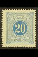 POSTAGE DUE 1874 20o Blue Clear Colour, Facit Lg6a, Superb Mint (seems To Be Never Hinged With A Tiny Possibly Natural G - Otros & Sin Clasificación