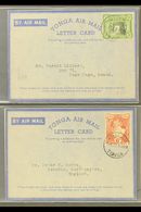 1951 (9th July) Pair Of Formula Air Mail Letter Sheets Bearing 3d SG 78 (to Pago Pago, Samoa) And 6d SG 79 (to England), - Tonga (...-1970)