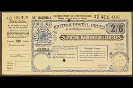 POSTAL ORDER 1935 Silver Jubilee 2s6d Postal Order With Full Counterfoil At Left, Two Security Punch Holes, "EASTBOURNE  - Sin Clasificación