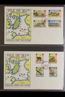 ISLE OF MAN 1966-88 FIRST DAY COVERS COLLECTION Housed In Two Cover Albums, With Definitives, Commemoratives & Miniature - Otros & Sin Clasificación