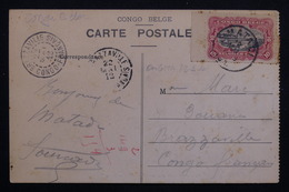 CONGO BELGE - Affranchissement De Matadi  Sur Carte Postale De Boma Pour Brazzaville En 1912 -  L 20972 - Briefe U. Dokumente