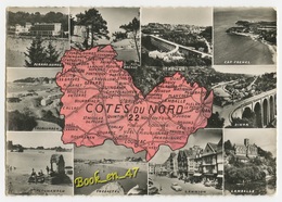 {79203} 22 Côtes Du Nord , Carte Et Multivues ; Perros Guirec , Trégastel , Saint Brieuc , Dinan , Lamballe , Lannion - Cartes Géographiques