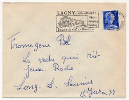 Enveloppe - OMEC Secap - LAGNY-SUR-MARNE (Seine Et Marne) - Pêche / Camping / Yachting / Eglise Du XII° ... 1958 - Oblitérations Mécaniques (flammes)