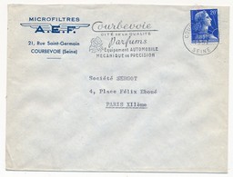 Enveloppe - OMEC Secap - COURBEVOIE (Seine) - Cité De La Qualité / Parfums / Equipement Automobile... 1957 - Oblitérations Mécaniques (flammes)