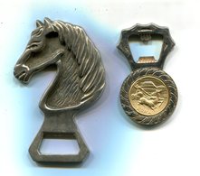2 Décapsuleurs Métal Tête De Cheval + Rome - Flaschenöffner
