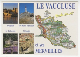 {79253} 84 Vaucluse , Carte Et Multivues ; Avignon , Le Mont Ventoux , Orange , Le Luberon - Cartes Géographiques