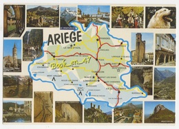 {79222} 09 Ariège , Carte Et Multivues ; Massat , Bethmale , Pamiers , Ax Les Thermes , Tarascon , Vicdessos - Cartes Géographiques