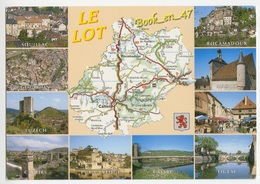 {79210} 46 Lot , Carte Et Multivues ; Souillac , Gourdon , Luzech , Cahors , Rocamadour , Martel , Figeac , Cajarc - Cartes Géographiques