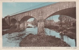 AILLEVILLERS    70  HAUTE SAONE   CPSM  COULEUR PONT DE CHEMIN DE FER SUR LA SEMOUZE - Sonstige & Ohne Zuordnung