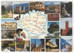 {79257} 09 Ariège , Carte Et Multivues ; Valier , Foix , Mas D' Azil , Aurus , Bedeilhac , Ax Les Thermes , Belesta - Cartes Géographiques