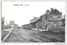 NOYELLES ..-- TRAIN . 80 . SOMME ..-- La GARE . Voir Verso . Repro !! - Le Crotoy