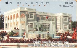 Laos - LTC, 1LAO-M-01, First Tamura Lao Card, Ho Khan, Buildings, 100 U, Used As Scan - Laos