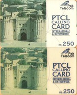 Pakistan - PTCL, PakTelecom, Lahore Fort, Two Different Cards, Remote Memory, Rs.250, Used - Pakistan