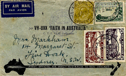 10 A P 1934-  Per VH-UXX-" Faith In Australia " AUSTRALIA - NEW ZEALAND  - Mixt Franking - Covers & Documents