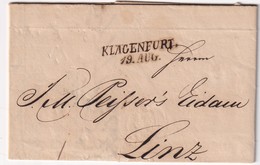 AUTRICHE LETTRE DE KLAGENFURT - ...-1850 Prephilately