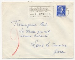 Enveloppe - OMEC Secap - LOUVIERS (Eure) - Sur La Route De / Louviers / Son église Son Musée - 1958 - Maschinenstempel (Werbestempel)
