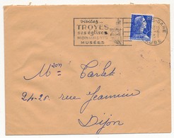 Enveloppe - OMEC Secap - TROYES Gare (Aube) - Visitez Troyes Ses églises Monuments Musée - 1958 - Maschinenstempel (Werbestempel)