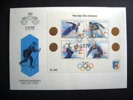 WINTER OLYMPIC GOLD MEDALS NORWAY NORGE NORWEGEN NORVÈGE 1991 MI BL 16 SKIING SKI JUMPING  SKATING - FDC - Winter 1994: Lillehammer