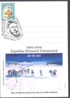 75229- DOGS, BRITISH TRANS-ARCTIC EXPEDITION, WALLY HERBERT, POLAR PHILATELY, SPECIAL POSTCARD, 2009, ROMANIA - Expéditions Arctiques