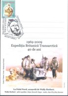 75230- DOGS, BRITISH TRANS-ARCTIC EXPEDITION, WALLY HERBERT, POLAR PHILATELY, SPECIAL POSTCARD, 2009, ROMANIA - Expéditions Arctiques