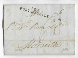 DEPARTEMENT CONQUIS N° 108 : TANARO (ITALIE) - 1809 - LETTRE De PORT-MAURICE => MARSEILLE - 1792-1815: Départements Conquis