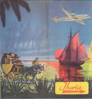 B2009 - AVIAZIONE - Brochure LINEAS AEREAS ESPANOLAS IBERIA Anni '50/ROUTE/MAP/CARTINE - Materiale Promozionale