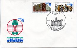 DDR Amtl. GZS-Umschlag U 6 40(Pf) Neben 50(Pf) Mehrfarbig "Leipziger Messe 1987" ESSt 10.3.87 BERLIN - Covers - Used