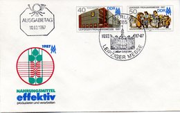 DDR Amtl. GZS-Umschlag U 6 40(Pf) Neben 50(Pf) Mehrfarbig "Leipziger Messe 1987" ESSt 10.3.87 BERLIN - Sobres - Usados