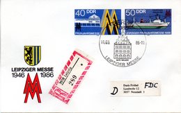 DDR Amtl. GZS-Umschlag U 4 40(Pf) Neben 50(Pf) Mehrfarbig "Leipziger Messe" ESSt 11.3.86 BERLIN3.86 BERLIN - Sobres - Usados