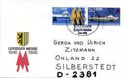 DDR Amtl. GZS-Umschlag U 4 40(Pf) Neben 50(Pf) Mehrfarbig "Leipziger Messe" SSt 24.8.87 LEIPZIG - Umschläge - Gebraucht