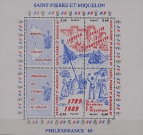 SAINT PIERRE ET MIQUELON -  Bicentenaire De La Révolution Française Et "Philexfrance 89" - Franz. Revolution