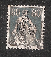 Perfin/perforé/lochung Switzerland No YT166 1918 Hélvetie Assise Avec épée  SB  G  Schweizerische Bankgesellschaft - Perfin