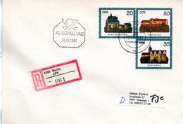 DDR Amtl. GZS-Umschlag U 1 20(Pf) Neben 80(Pf) Darunter 35(Pf) Mehrfarbig "Burgen Der DDR" ETSt 28.9.84 BERLIN - Umschläge - Gebraucht