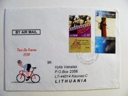Cover Sent From Israel 2011 Cinema Movie Film Hebrew Talkie September 11 2001 Tour De France Cycling Bicycle - Storia Postale