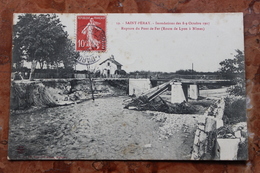 SAINT PERAY (07) - INONDATIONS DES 8-9 OCTOBRE 1907 - RUPTURE DU PONT DE FER - ROUTE DE LYON A NIMES - Saint Péray