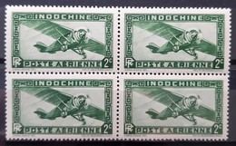 INDOCHINE - POSTE AERIENNE - N°2 - Neuf SANS Charnière ** / MNH  BLOC DE 4 - Aéreo