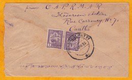 1931 - Enveloppe De Cantho, Cochinchine Vers Ramaswamy, Inde - Affrt 2 X 5 Cts - Cad Arrivée - Covers & Documents