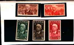 90213) ETIOPIA-Effigie Di Vittorio Emanuele III - 1936 -  MLH*- 5 VALORI - Ethiopië