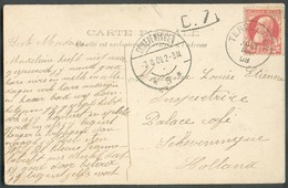 N°74 - 10 Centimes GROSSE BARBE Obl. Sc TERVUEREN Sur C.P. Du 3 Août 1908 Vers Scheveningen (Pays-Bas)  - 13656 - 1905 Thick Beard